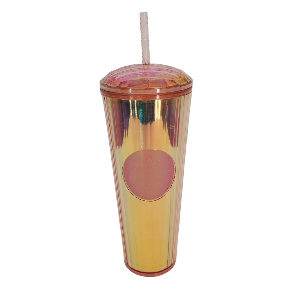 Starbucks Iridescent Rose Gold Venti Tumbler 2020 Summer Limited Edition Dome